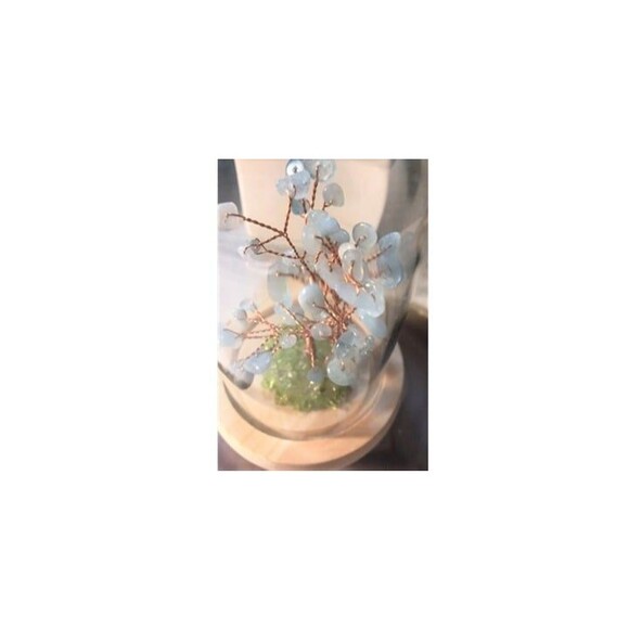Gemstone Tree in Dome - Your Choice Aquamarine or Rose Quartz - Picture 4 of 9